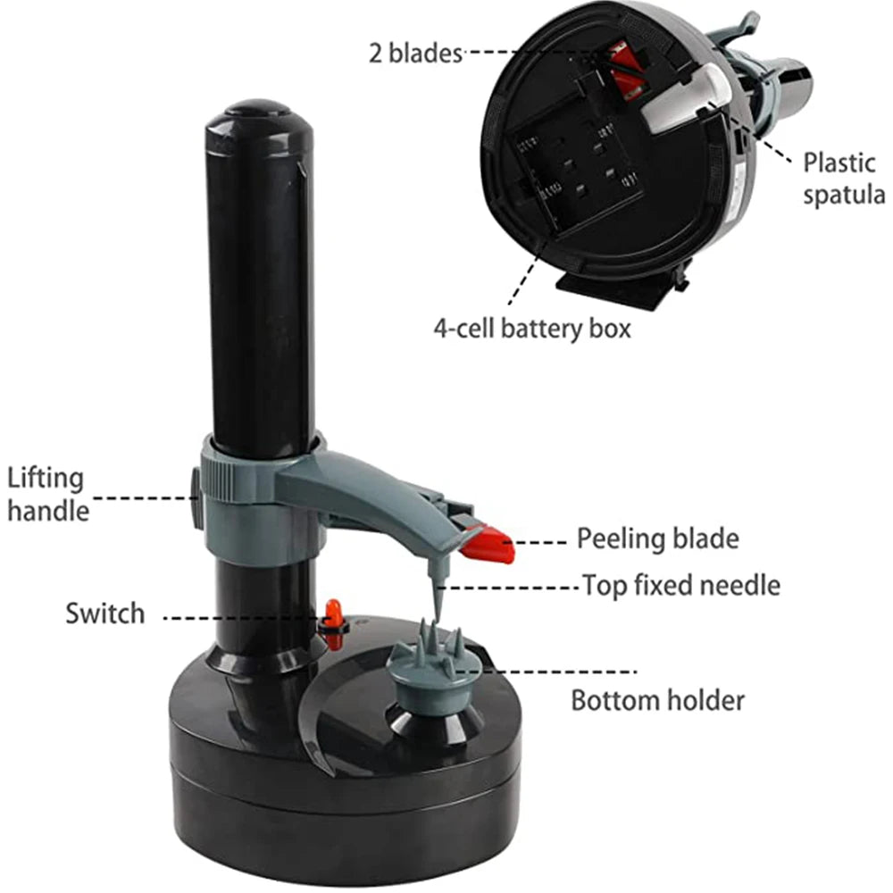 Automatic Rotating Peeling Too,lElectric Peeler For Vegetables Multi-function Fruit Potato Carrot Grater Peelers Cutter Kitchen