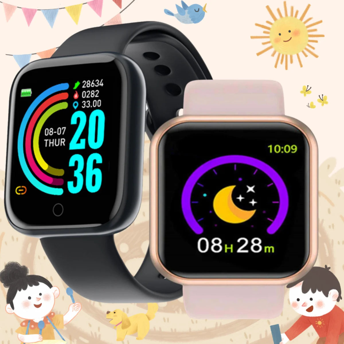 Smartwatch D20 Y68 - Fitness Tracker for All Ages