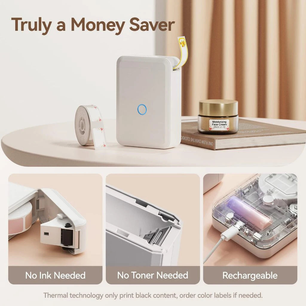 "Mini Portable Thermal Printer Niimbot D110 – Wireless UV Printer with Adhesive Stickers"