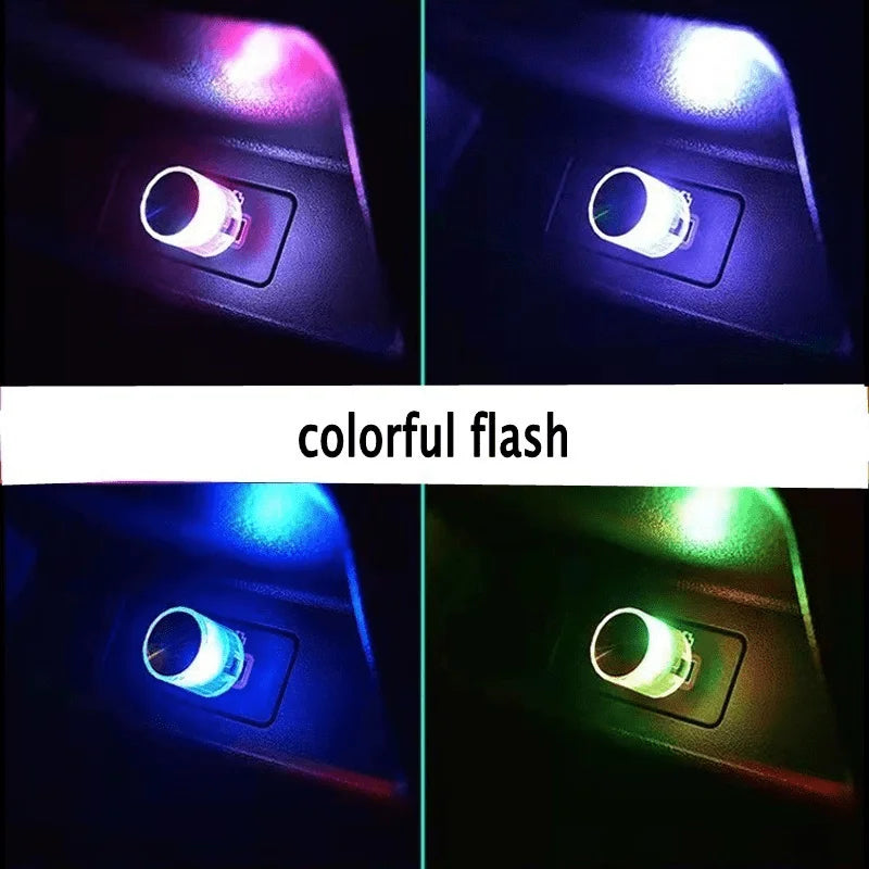 "1PC Car Mini USB LED Ambient Light – Plug & Play Decorative Lamp"