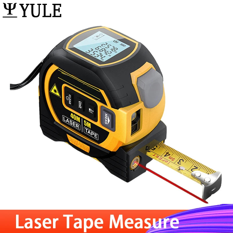 3-in-1 Laser Tape Measure – Infrared Rangefinder, Electronic Ruler & Level Tool