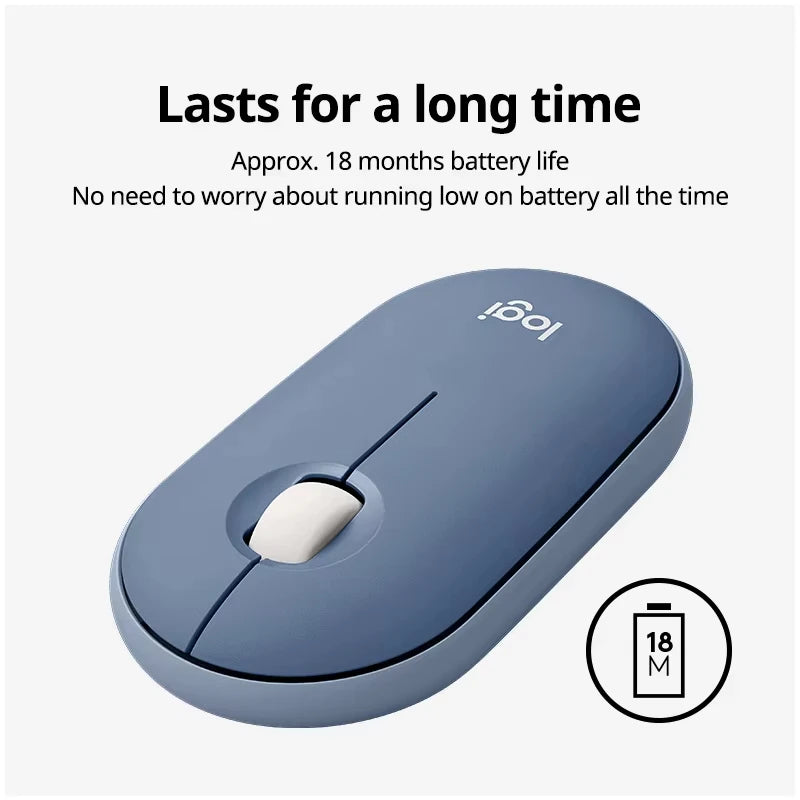 Logitech PEBBLE Wireless Bluetooth Mouse Dual Mode Mute Office Mouse Girls Compact Portable Laptop Ipad Tablet Mouse new 100% or