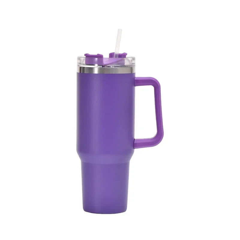 40OZ Stainless Steel Mug Tumbler with Handle High-capacity Insulated Vacuum Mug Keep Cold and Hot Leak Proof Travel Coffee Mug