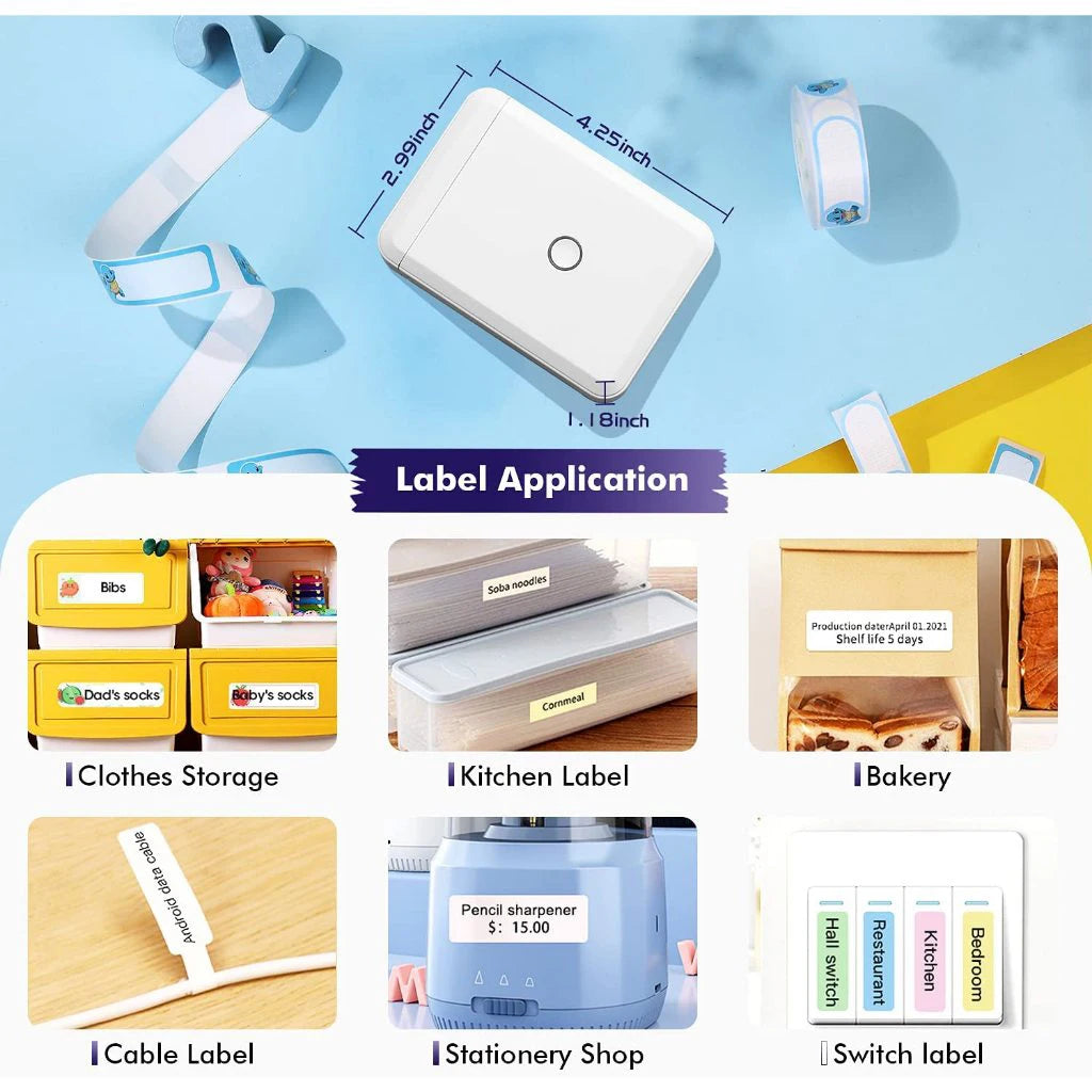 "Mini Portable Thermal Printer Niimbot D110 – Wireless UV Printer with Adhesive Stickers"