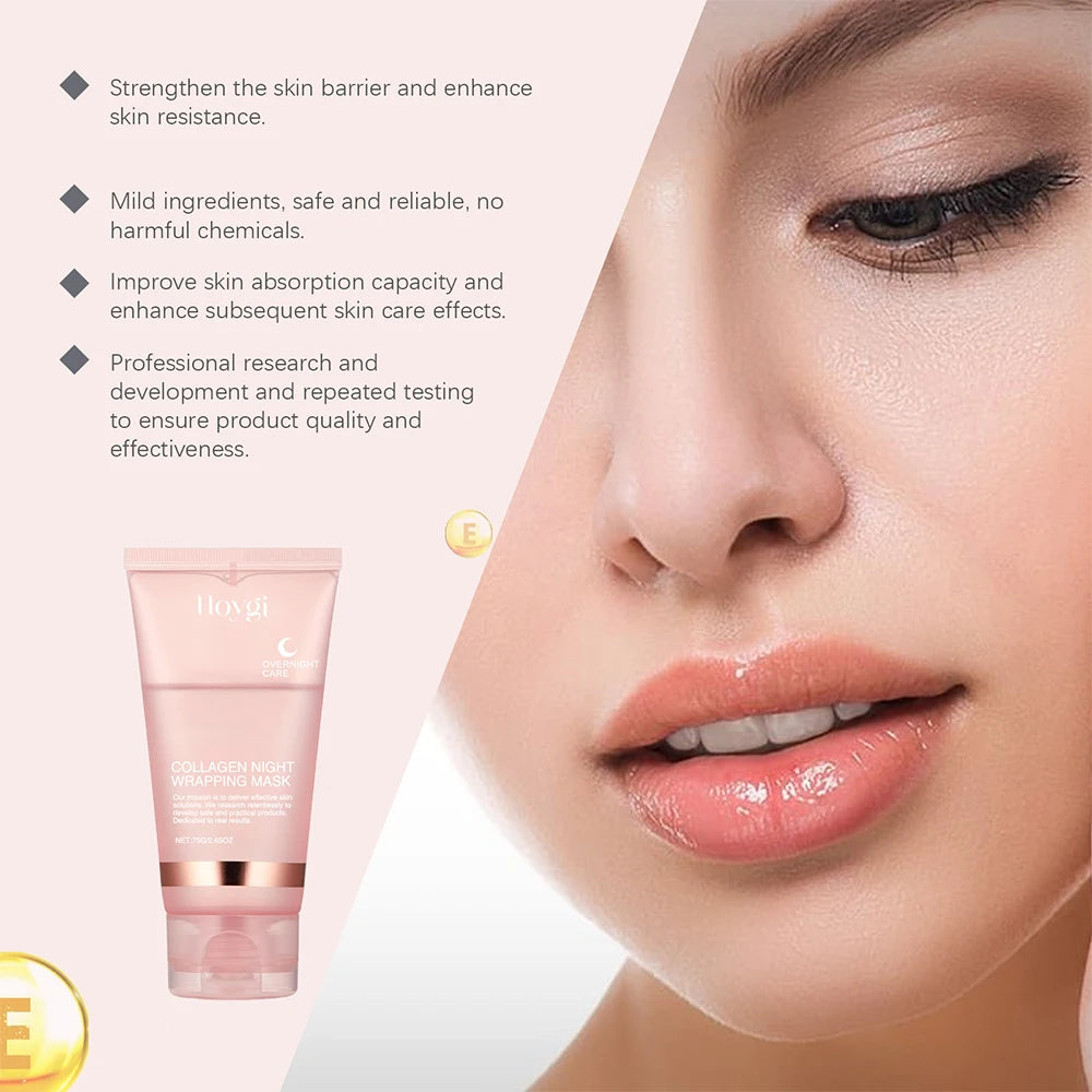 75ml Collagen Peel-off Mask Night Wrapping Mask Facial Mud 50g Collagen Jelly Cream Firming Skin Moisturizing Face Masks Cream