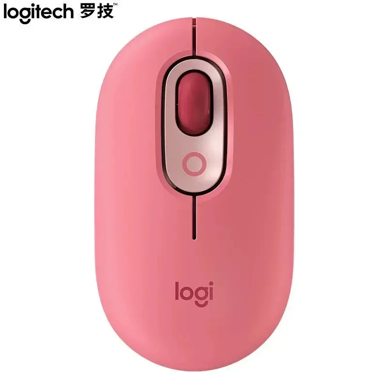 Logitech POP Pink Wireless Mouse Silent Touch Technology Precision/Speed scrolling Compact design Bluetooth USB multi-device