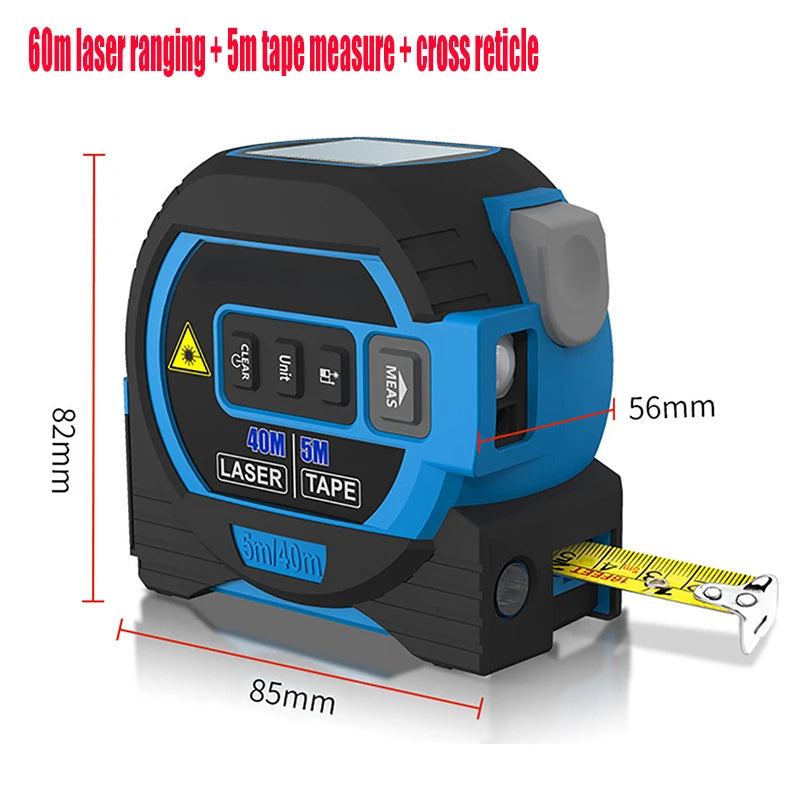 3-in-1 Laser Tape Measure – Infrared Rangefinder, Electronic Ruler & Level Tool