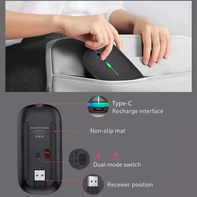 Led Wireless Mouse Bluetooth-compatible