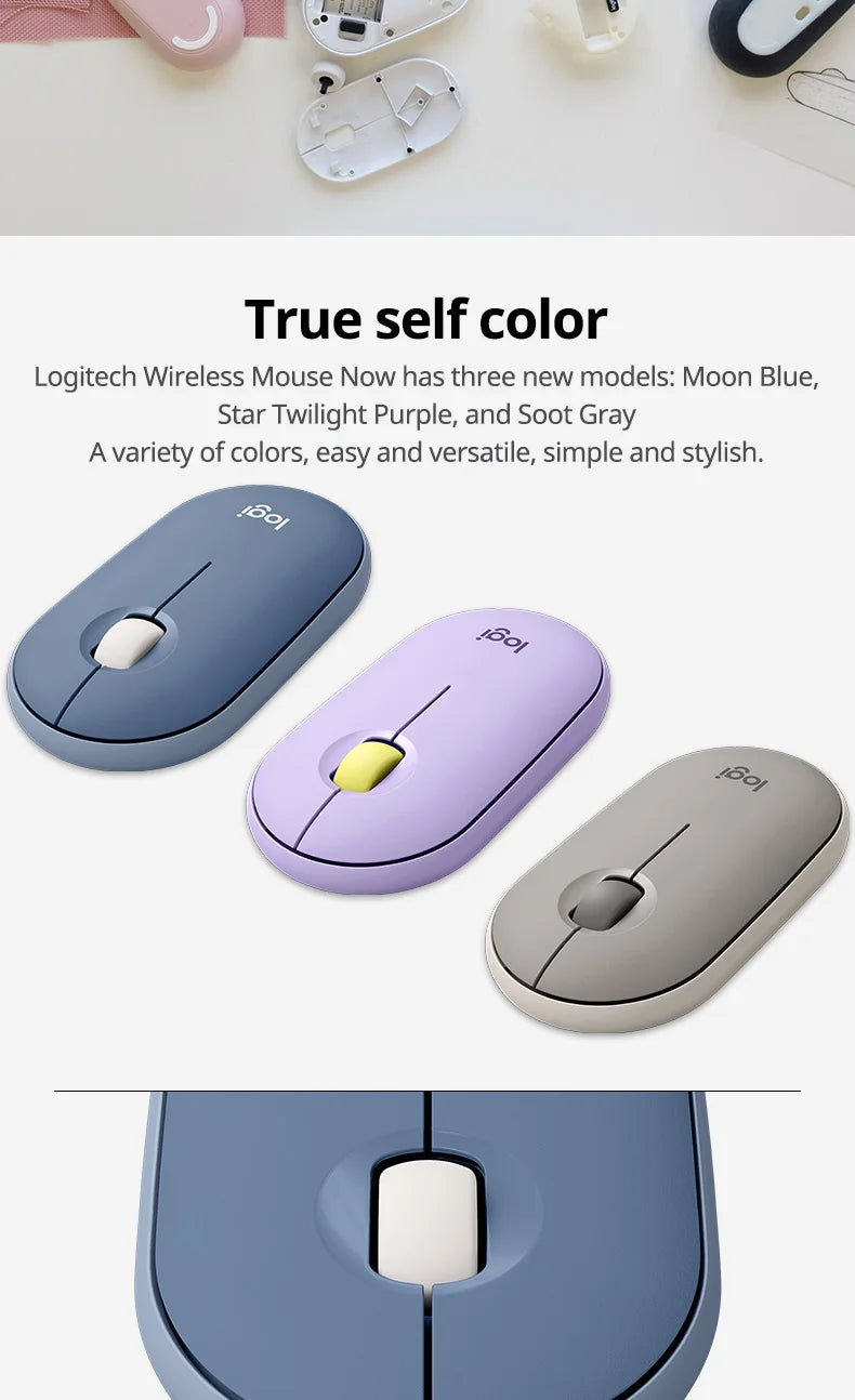 Logitech PEBBLE Wireless Bluetooth Mouse Dual Mode Mute Office Mouse Girls Compact Portable Laptop Ipad Tablet Mouse new 100% or