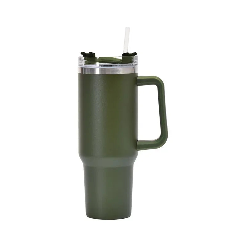 40OZ Stainless Steel Mug Tumbler with Handle High-capacity Insulated Vacuum Mug Keep Cold and Hot Leak Proof Travel Coffee Mug