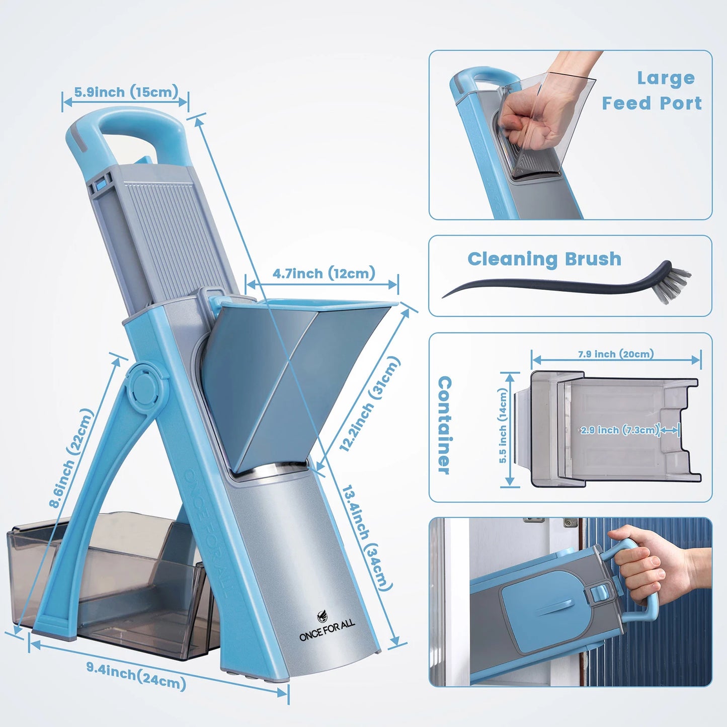 Mandoline Slicer, ONCE FOR ALL. Vegetable Slice, Food Chopper, Cutter, Dicer Fruit, French Fry, Julinner