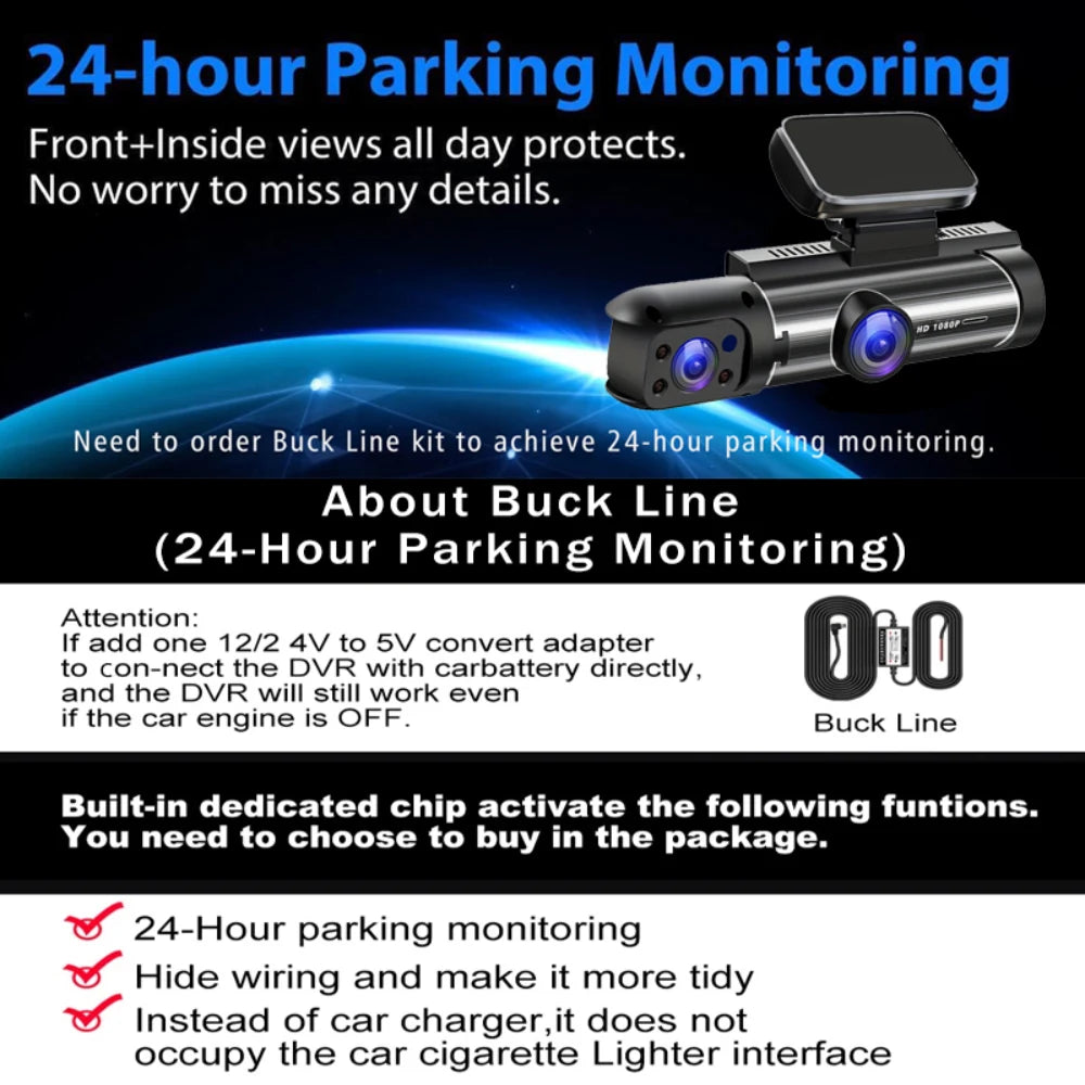 Dual Lens FHD 1080P Car DVR Dash Camera