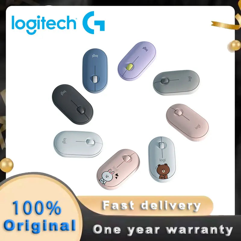 Logitech PEBBLE Wireless Bluetooth Mouse Dual Mode Mute Office Mouse Girls Compact Portable Laptop Ipad Tablet Mouse new 100% or