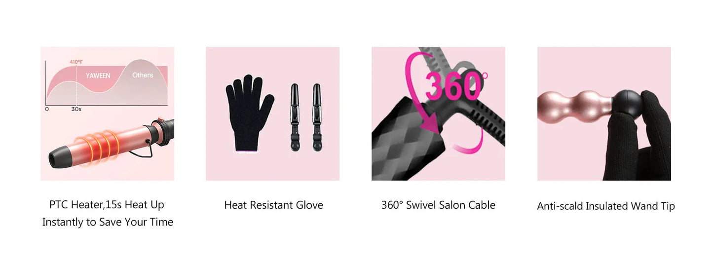 1.5 Inch Curling Iron Brush, Double PTC Heated Thermal Brush Tourmaline lonic Round Brush, 2 in 1 Thermal Hair Brush Dual Voltag