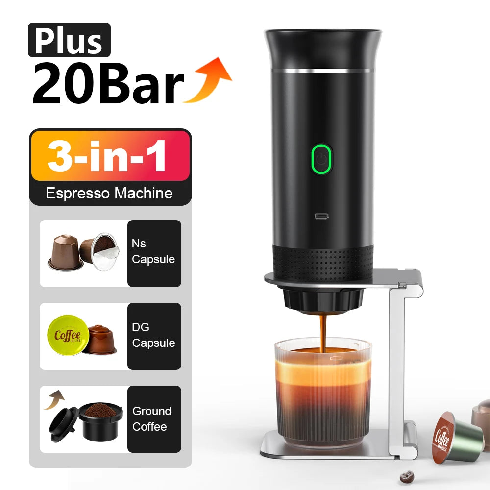 Wireless Portable Espresso Coffee Machine for Car & Home