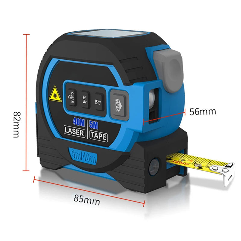 3-in-1 Laser Tape Measure – Infrared Rangefinder, Electronic Ruler & Level Tool