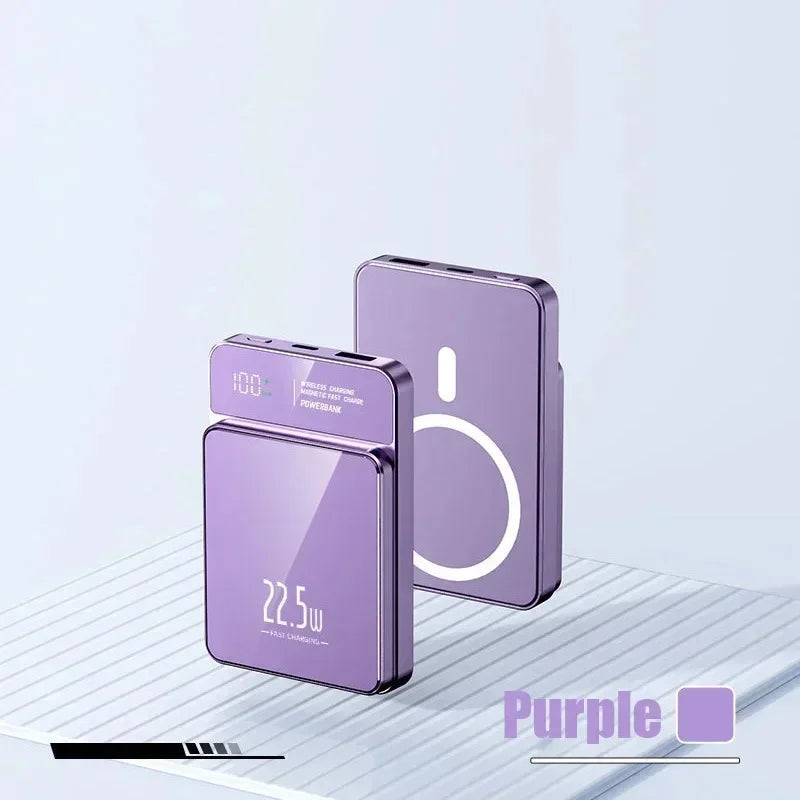 "50000mAh Magnetic Power Bank – Qi Wireless Fast Charger"