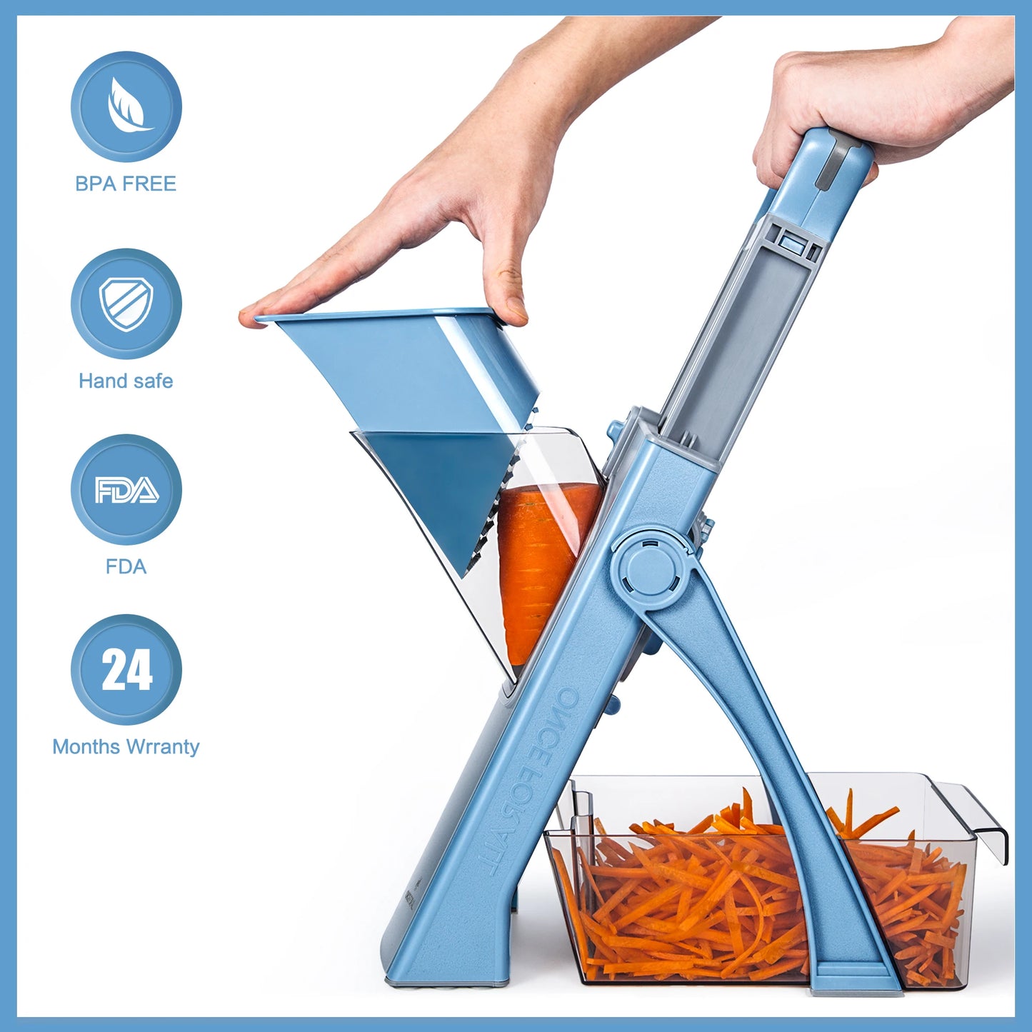 Mandoline Slicer, ONCE FOR ALL. Vegetable Slice, Food Chopper, Cutter, Dicer Fruit, French Fry, Julinner