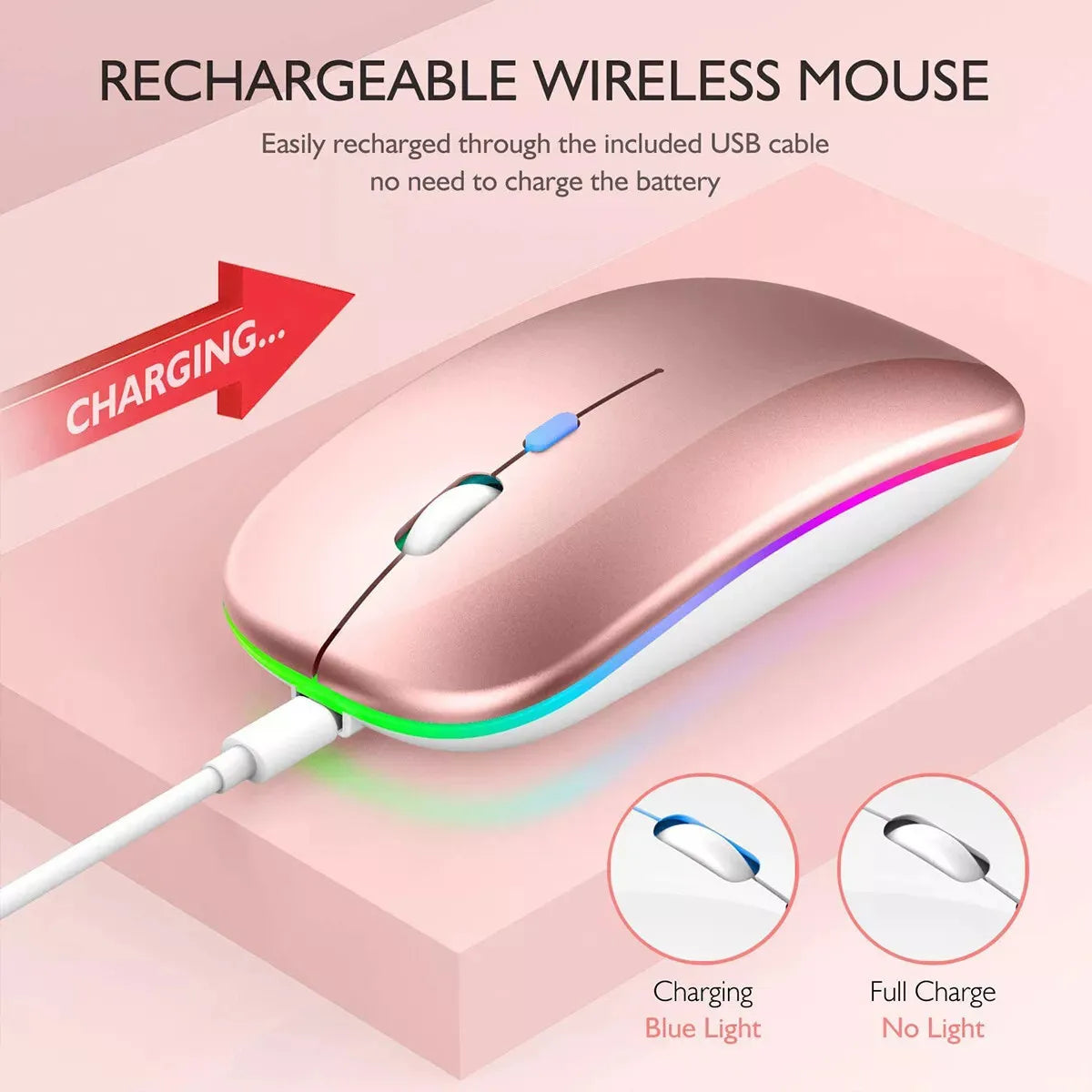 Led Wireless Mouse Bluetooth-compatible