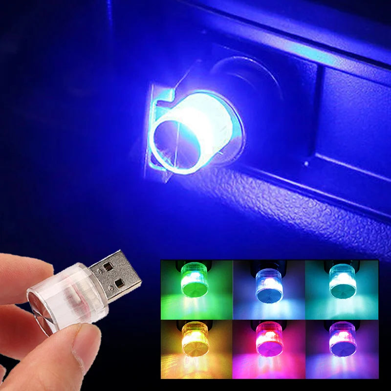 "1PC Car Mini USB LED Ambient Light – Plug & Play Decorative Lamp"