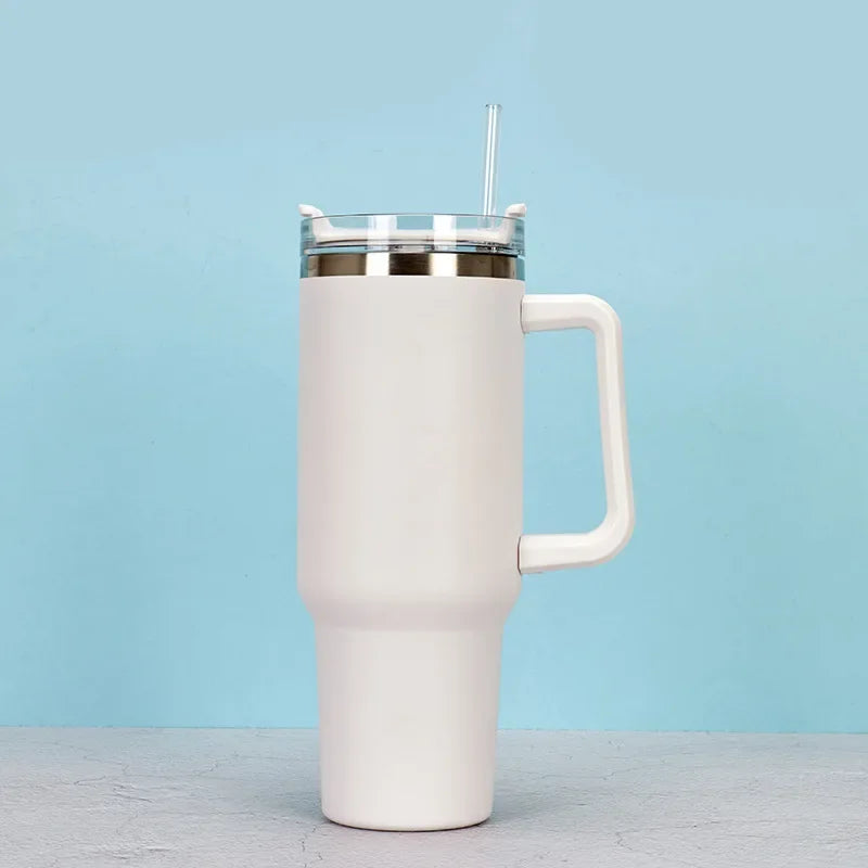 40OZ Stainless Steel Mug Tumbler with Handle High-capacity Insulated Vacuum Mug Keep Cold and Hot Leak Proof Travel Coffee Mug