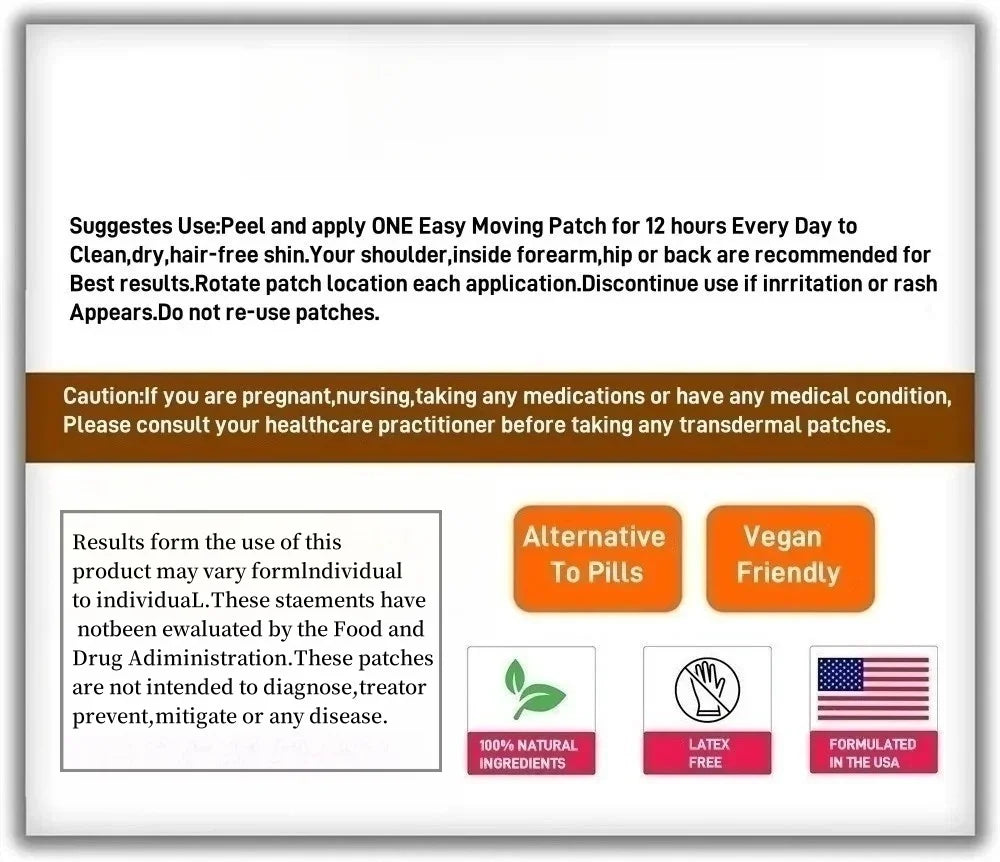 30 Patches Ashwagandha Maca Ginseng Root Transdermal Patches for Men & Women