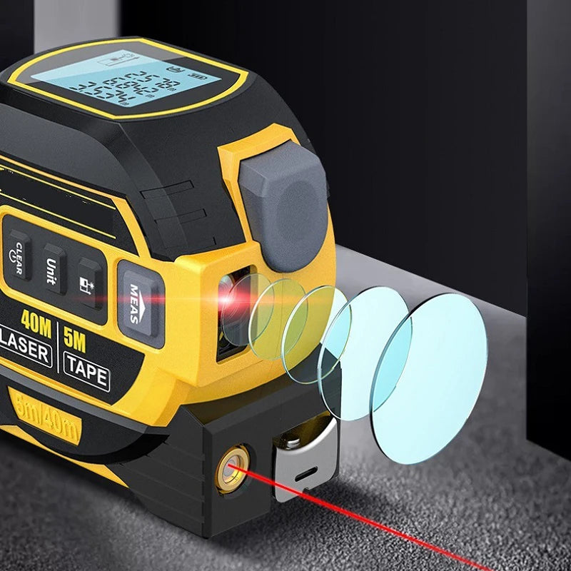3-in-1 Laser Tape Measure – Infrared Rangefinder, Electronic Ruler & Level Tool