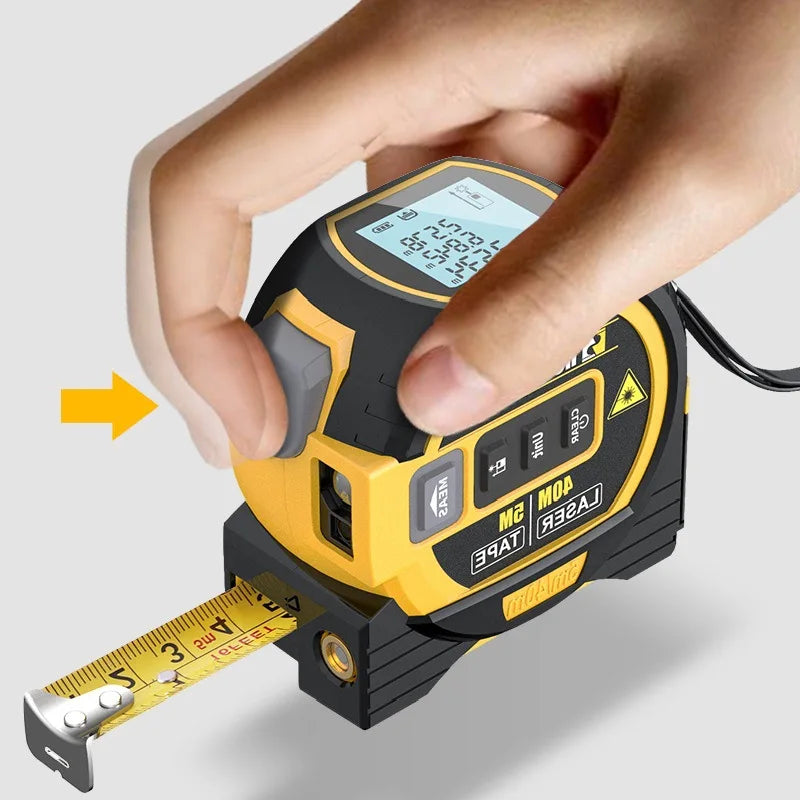 3-in-1 Laser Tape Measure – Infrared Rangefinder, Electronic Ruler & Level Tool