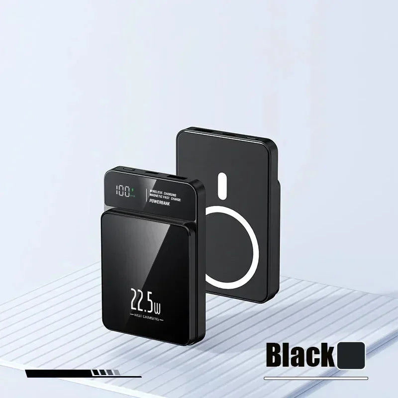 "50000mAh Magnetic Power Bank – Qi Wireless Fast Charger"