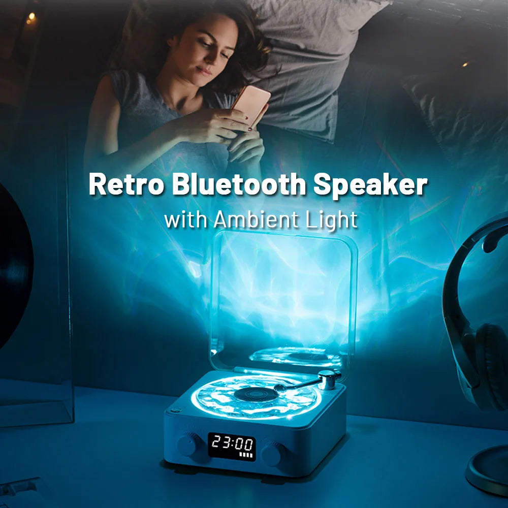 Mini Retro Bluetooth Speaker with White Noise & RGB Lights