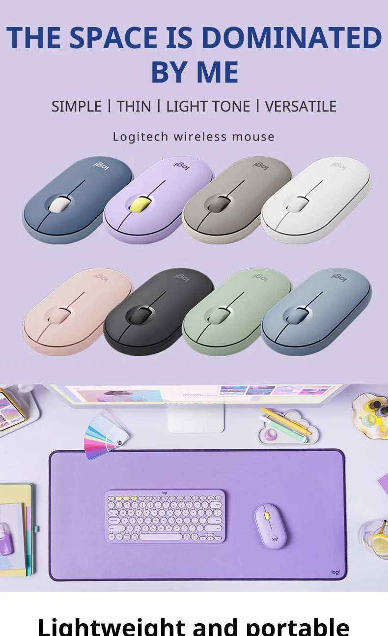 Logitech PEBBLE Wireless Bluetooth Mouse Dual Mode Mute Office Mouse Girls Compact Portable Laptop Ipad Tablet Mouse new 100% or