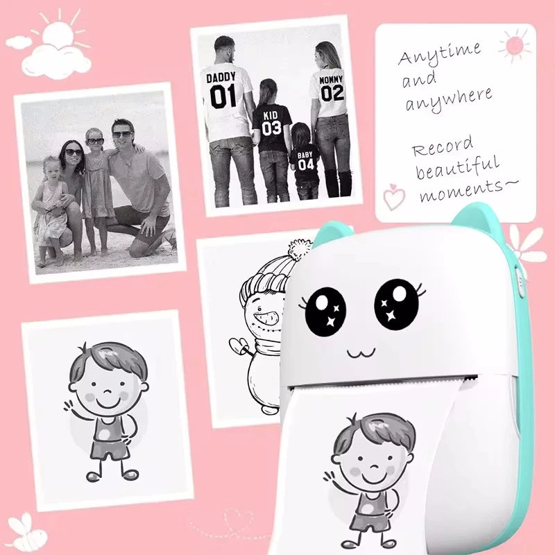 Mini Portable Thermal Printer with Bluetooth for Photos & Labels