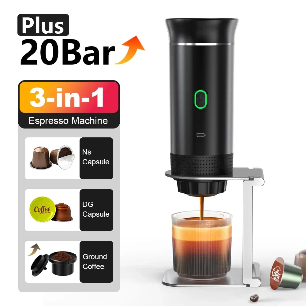 Wireless Portable Espresso Coffee Machine for Car & Home