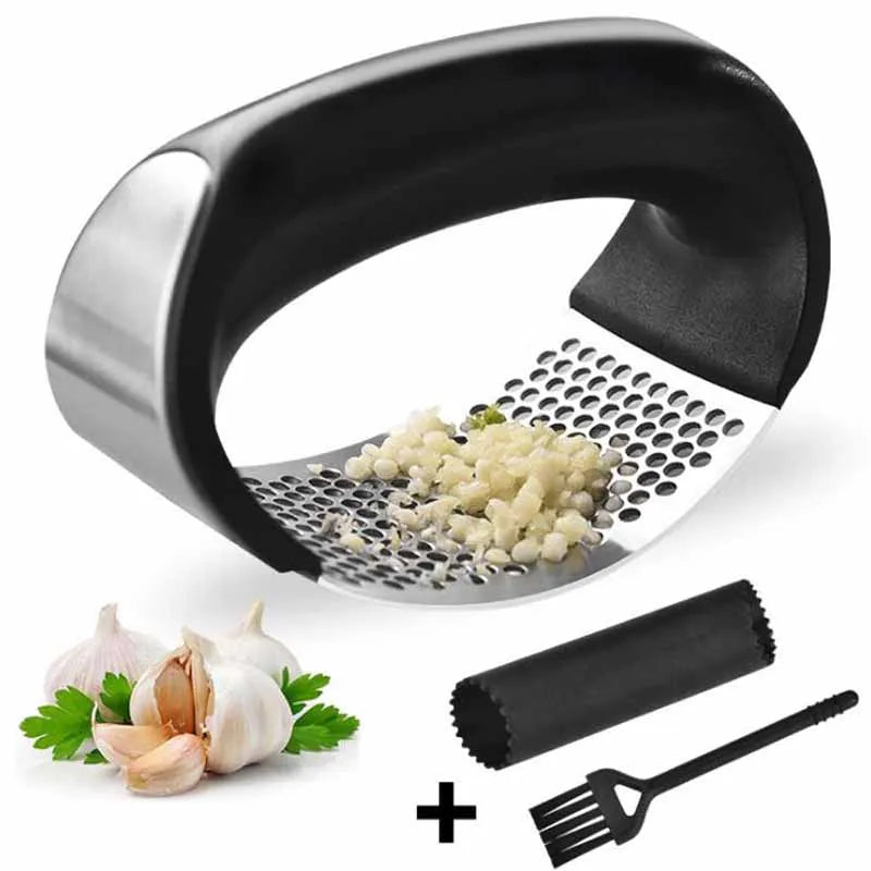 Factory Tik Tok Hot Selling High Quality  Stainless Steel Garlic Grinder Press Set Pepper Mill Tools