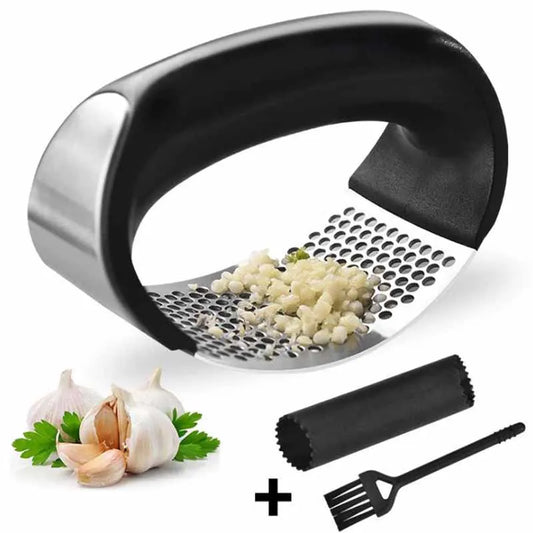 Factory Tik Tok Hot Selling High Quality  Stainless Steel Garlic Grinder Press Set Pepper Mill Tools