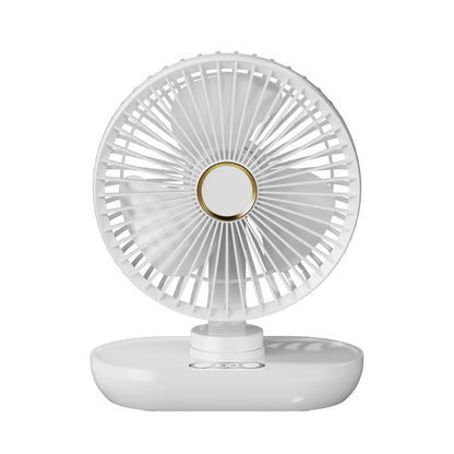 Desktop Fan 5 Wind Speed USB Rechargeable Table Fan for Home Office Camping Quiet Mini Desktop Fan with Automatic Shaking Head
